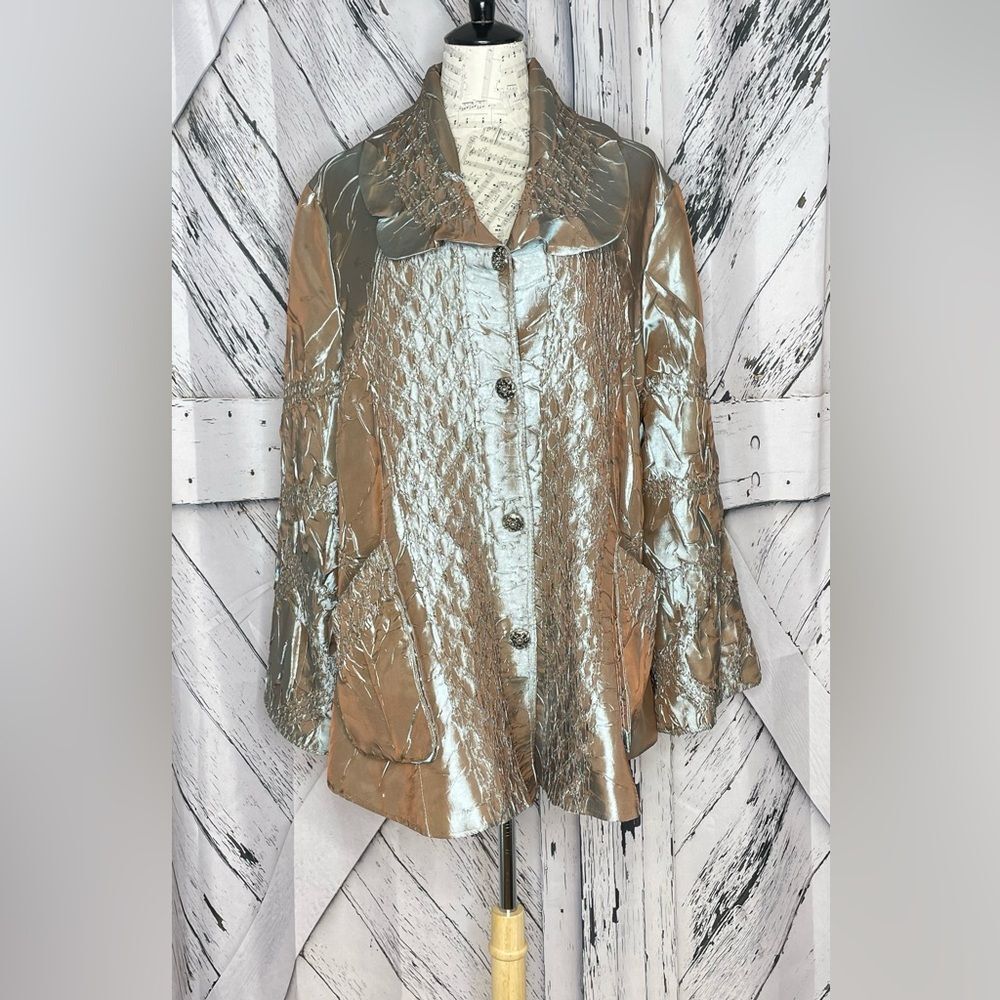 General Apparel Crinkle Metallic Jacket L